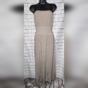 LARK + GREY Maxi Dress‎ Striped Strapless Cinched Waist Long Dress Women’s L/XL